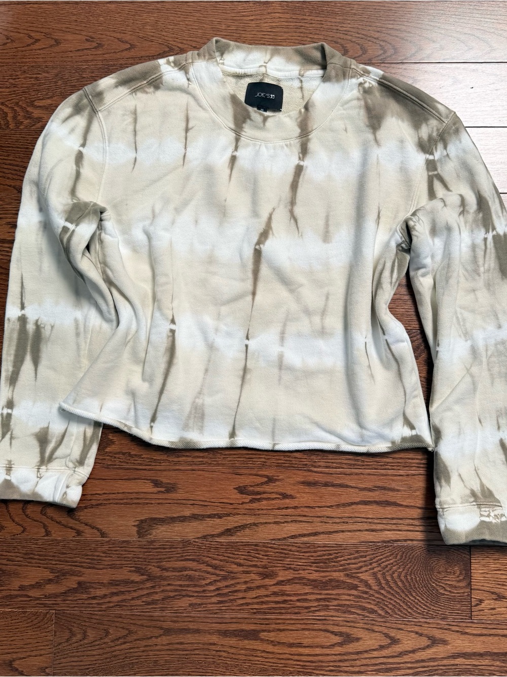 Joe's Jeans Olive & White Tie-Dye Crewneck Sweatshirt